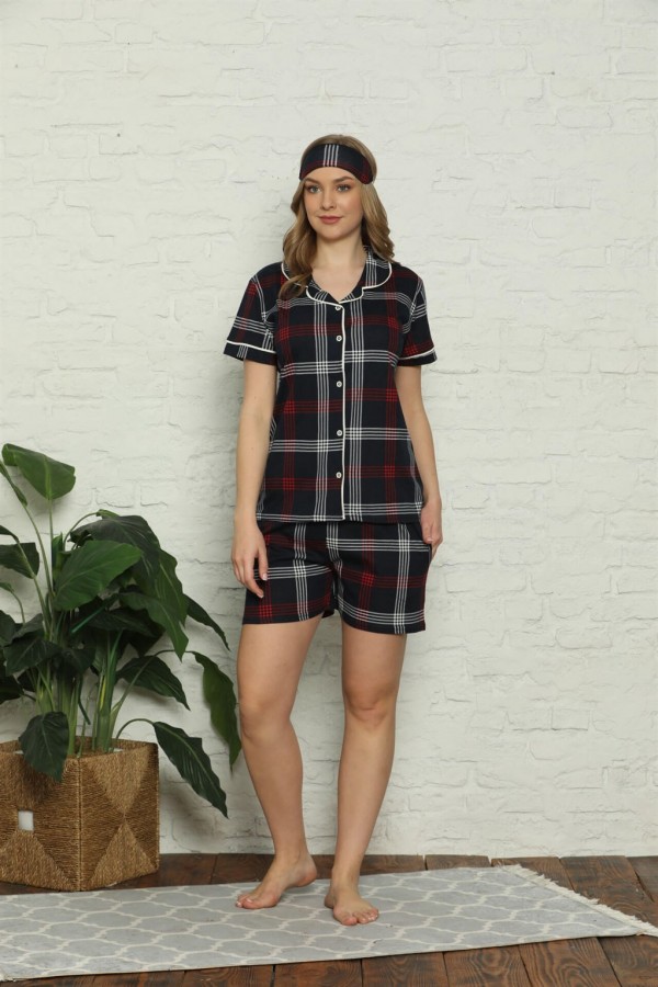 Moda Çizgi Şortlu Pijama Takım