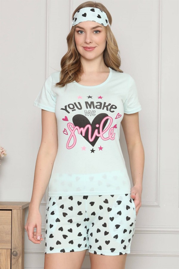 Moda Çizgi Şortlu Pijama Takım