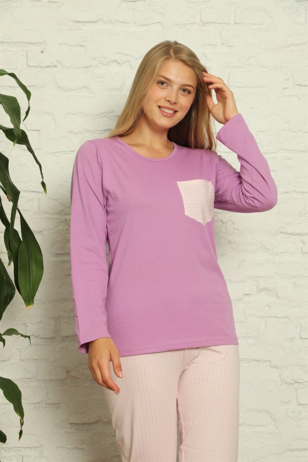 Moda Çizgi Kadın Penye Pijama