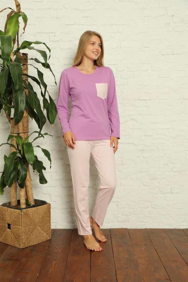 Moda Çizgi Kadın Penye Pijama