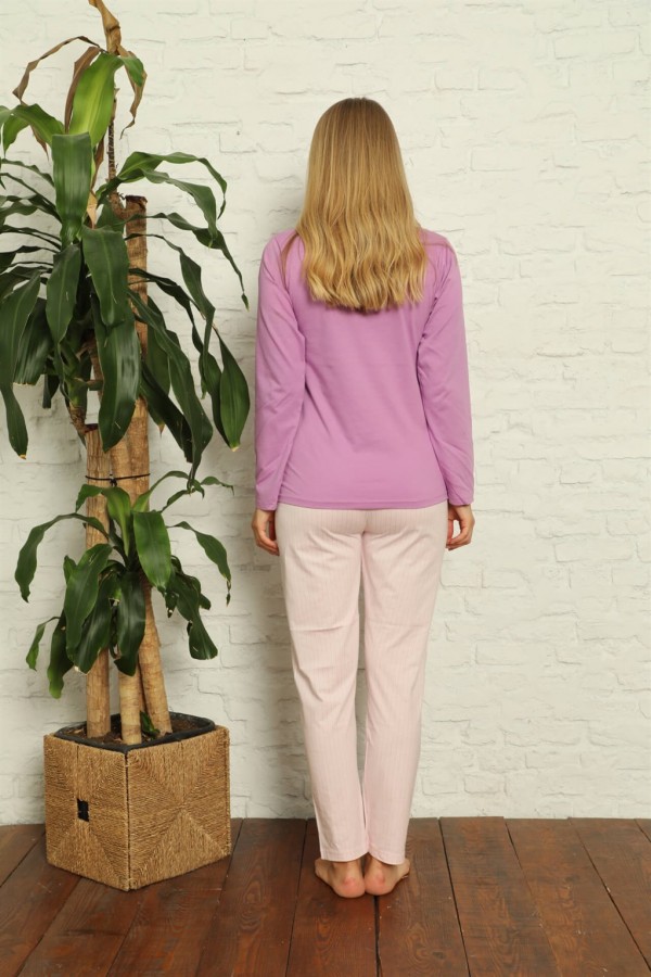 Moda Çizgi Kadın Penye Pijama