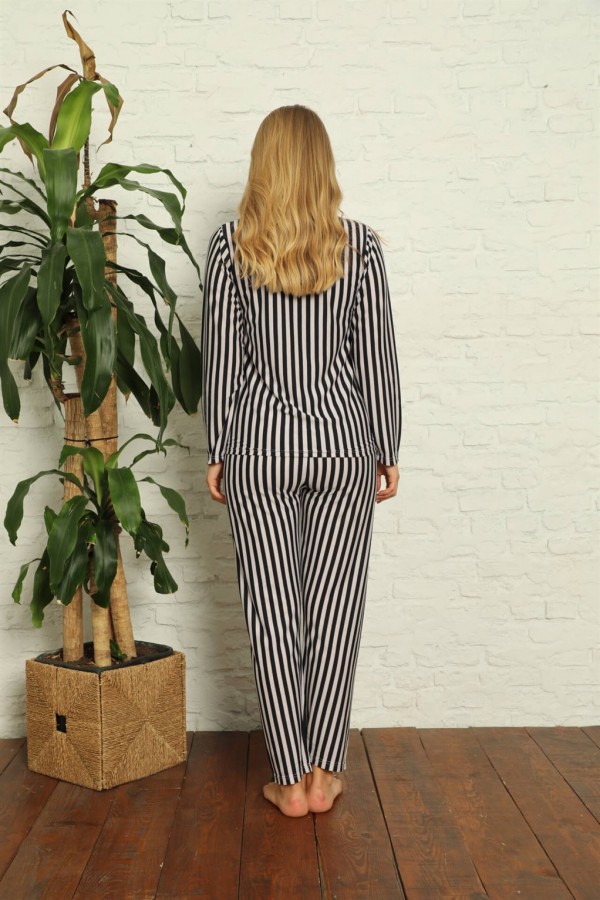Moda Çizgi Kadın Penye Pijama