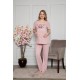 Moda Çizgi Kadın %100 Pamuklu Hamile Pijama Takımı 4508