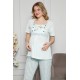 Moda Çizgi Kadın %100 Pamuklu Hamile Pijama Takımı 4509