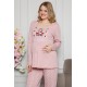 Moda Çizgi Kadın %100 Pamuklu Hamile Pijama Takımı 4515