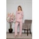 Moda Çizgi Kadın %100 Pamuklu Hamile Pijama Takımı 4515