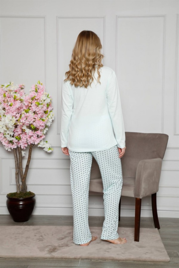 Moda Çizgi Kadın %100 Pamuklu Hamile Pijama Takımı 4516