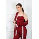 Moda Çizgi Kadın 3'lü Bordo Sabahlık Takım 16108