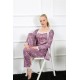Moda Çizgi Kadın 3'lü Lila Sabahlık Pijama Takım 16103