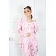 Moda Çizgi Kadın 3'lü Pembe Sabahlık Takım 16104