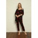 Moda Çizgi Kadın 3'lü Sabahlık Pijama Takım 20594