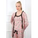 Moda Çizgi Kadın 3'lü Somon Sabahlık Pijama Takım 16103