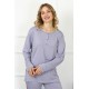 Moda Çizgi Kadın 4XL-5XL-6XL-7XL-8XL Büyük Beden Lila Uzun Kol Pijama Takım 75013