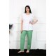 Moda Çizgi Kadın 5XL-6XL-7XL-8XL Büyük Beden Kısa Kol Pijama Takım 75001
