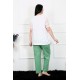 Moda Çizgi Kadın 5XL-6XL-7XL-8XL Büyük Beden Kısa Kol Pijama Takım 75001