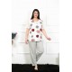 Moda Çizgi Kadın 5XL-6XL-7XL-8XL Büyük Beden Kısa Kol Pijama Takım 75002
