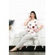 Moda Çizgi Kadın 5XL-6XL-7XL-8XL Büyük Beden Kısa Kol Pijama Takım 75002