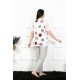 Moda Çizgi Kadın 5XL-6XL-7XL-8XL Büyük Beden Kısa Kol Pijama Takım 75002