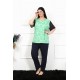 Moda Çizgi Kadın 5XL-6XL-7XL-8XL Büyük Beden Kısa Kol Pijama Takım 75004
