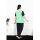 Moda Çizgi Kadın 5XL-6XL-7XL-8XL Büyük Beden Kısa Kol Pijama Takım 75004