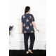 Moda Çizgi Kadın 5XL-6XL-7XL-8XL Büyük Beden Kısa Kol Pijama Takım 75005