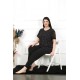 Moda Çizgi Kadın 5XL-6XL-7XL-8XL Büyük Beden Kısa Kol Pijama Takım 75006