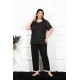 Moda Çizgi Kadın 5XL-6XL-7XL-8XL Büyük Beden Kısa Kol Pijama Takım 75006