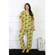 Moda Çizgi Kadın 5XL-6XL-7XL-8XL Büyük Beden Kısa Kol Pijama Takım 75007