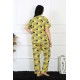 Moda Çizgi Kadın 5XL-6XL-7XL-8XL Büyük Beden Kısa Kol Pijama Takım 75007