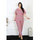 Moda Çizgi Kadın 5XL-6XL-7XL-8XL Büyük Beden Kısa Kol Pijama Takım 75009