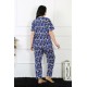 Moda Çizgi Kadın 5XL-6XL-7XL-8XL Büyük Beden Kısa Kol Pijama Takım 75010