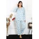 Moda Çizgi Kadın 5XL-6XL-7XL-8XL Büyük Beden Uzun Kol Pijama Takım 202216