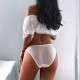 Moda Çizgi Kadın Beyaz Fantezi Slip Külot 126