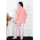 Moda Çizgi Kadın Büyük Beden Kısa Kol Pijama Takım 202190