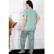 Moda Çizgi Kadın Büyük Beden Kısa Kol Pijama Takım 202191