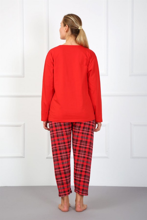 Moda Çizgi Kadın Büyük Beden Penye Pijama Takım 202178