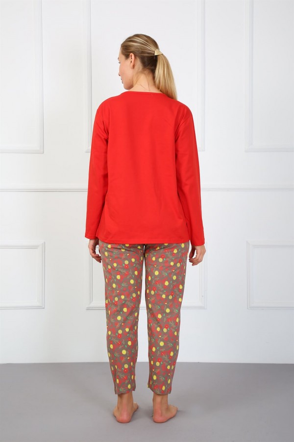 Moda Çizgi Kadın Büyük Beden Penye Pijama Takım 202181