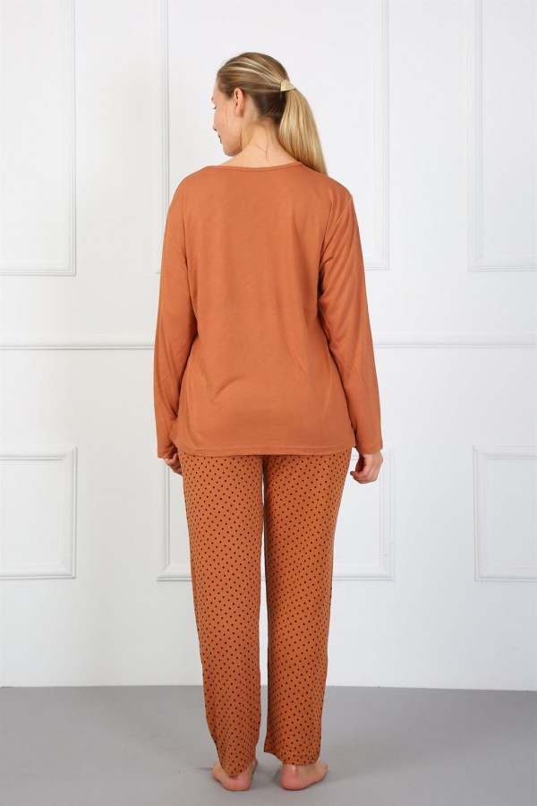 Moda Çizgi Kadın Büyük Beden Penye Pijama Takım 202182