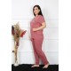 Moda Çizgi Kadın Büyük Beden Pijama Takım 202186