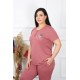 Moda Çizgi Kadın Büyük Beden Pijama Takım 202186