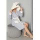 Moda Çizgi Kadın Buz Mavisi Welsoft Polar Sabahlık 20573