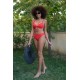 Moda Çizgi Kadın Destekli Fiyonklu Alt Üst Kırmızı Bikini Takım 35008
