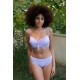 Moda Çizgi Kadın İçi Boş Fiyonklu Kaplı Lila Alt Üst Bikini Takım 35011