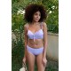 Moda Çizgi Kadın İçi Boş Fiyonklu Kaplı Lila Alt Üst Bikini Takım 35011