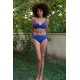 Moda Çizgi Kadın İçi Boş Fiyonklu Kaplı Saks Alt Üst Bikini Takım 35011