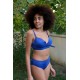 Moda Çizgi Kadın İçi Boş Fiyonklu Kaplı Saks Alt Üst Bikini Takım 35011
