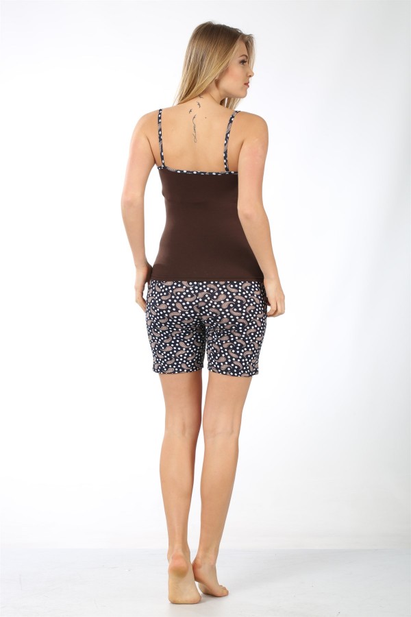 Moda Çizgi Şortlu Pijama Takım