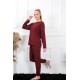 Moda Çizgi Kadın Kalın Uzun Kol Penye Pijama Takım 4134