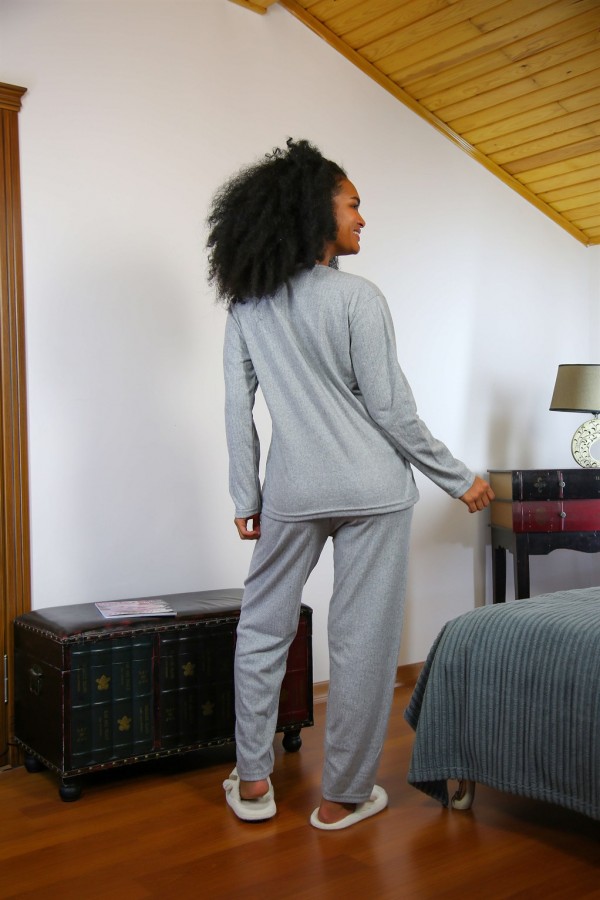 Moda Çizgi Kadın Kışlık Pijama 20267G