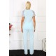 Moda Çizgi Kadın Kolu Dantelli Penye Pijama Takım 4151